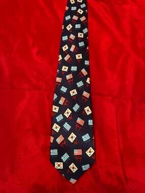Dynamics 2004 Athens Olympics Taekwondo Silk Feel Necktie Flags A431